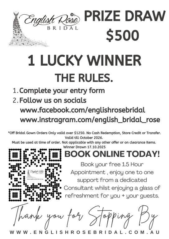 Win $500 Off with English Rose Bridal